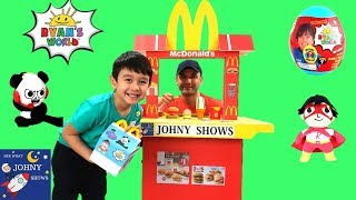 DIY McDonalds Drive Thru Pretend Play With Ryans World Custom Happy Meal [upl. by Pegma]