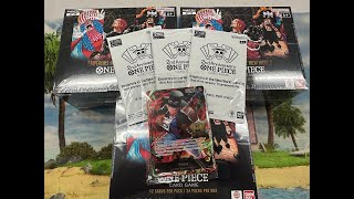 One Piece Card Game Pre Release 4 Emperors in The New World Box Opening OP09 [upl. by Eigna]