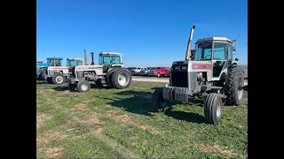 3 White Tractors Sold on Brooker Farm Retirement Auction in Mt Pulaski IL 12524 [upl. by Nnylyam]