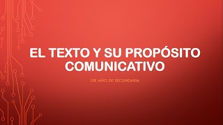 El texto y su propósito comunicativo  Primero de secundaria Lenguaje [upl. by Derraj208]