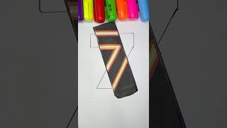 “7” With Neon Lights 😍✨💫 shortsart shortvideo [upl. by Ainalem]