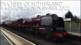 6233 Duchess of Sutherland Ilkeston station 26th November 2022 [upl. by Soiritos]