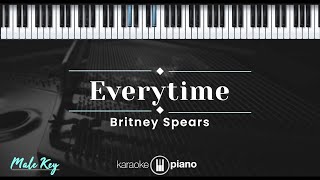 Everytime  Britney Spears KARAOKE PIANO  MALE KEY [upl. by Asta760]