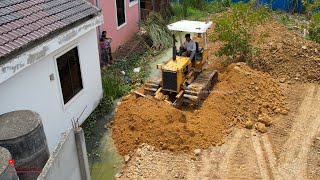 Incredible Last Episode​ Of Fill In The Soil Behind The House By Komatsu Dozer Trucks Skilled Work [upl. by Odrareg]