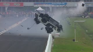 NHRA Pro Mod driver Frigo experiences incredible CRASH in Houston [upl. by Amund]