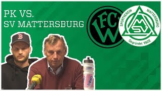 FCW Pressekonferenz  SV Mattersburg [upl. by Anaicilef428]