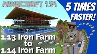 How to make an Iron Farm in Minecraft 114  Convert a 113 Iron Farm to a 114 Iron Farm Avomance [upl. by Anelaf]