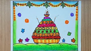 Bathukamma DrawingBathukamma Festival DrawingHappy Bathukamma DrawingHow to draw Bathukamma Easy [upl. by Marji324]