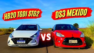 HB20 TGDI STG2 vs DS3 16 TURBO MEXIDO  Coreano X francês [upl. by Dayir]