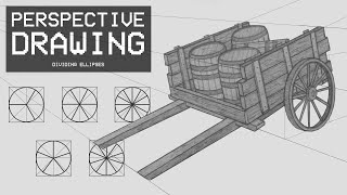 Perspective Drawing 15  Dividing Ellipses in Perspective [upl. by Aihsemat]