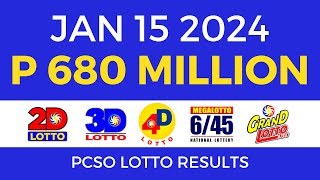 Lotto Result January 15 2024 9pm PCSO [upl. by Brout610]