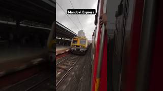 10103 Mumbai CSMT Madgaon Mandovi Express Overtake Mumbai Localshorts railway [upl. by Thordis]