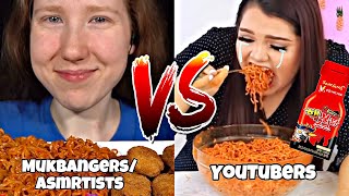 Mukbangers VS YouTubers Eating nuclear FIRE noodles 😨🔥… [upl. by Ynohtnad]