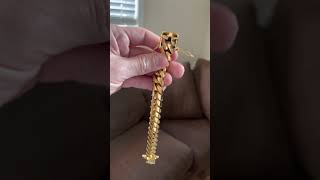 Miami cuban link bracelet solid gold 10kt 15mm Amaury Jewelry [upl. by Yvel]