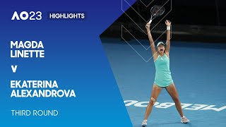 Magda Linette v Ekaterina Alexandrova Highlights  Australian Open 2023 Third Round [upl. by Treblih28]