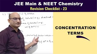 Concentration Terms  Mole Concept  Revision Checklist 23 for JEE amp NEET Chemistry [upl. by Ahseila]