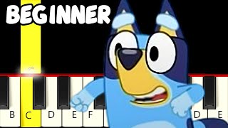 Bluey Theme Song  Only White Keys  Fast and Slow Easy Piano Tutorial  Beginner [upl. by Oisinoid]