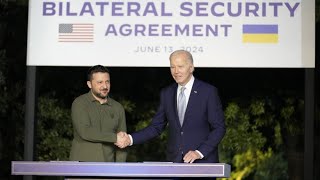 G7Gipfel USA und Ukraine unterzeichnen Sicherheitsabkommen [upl. by Chernow869]