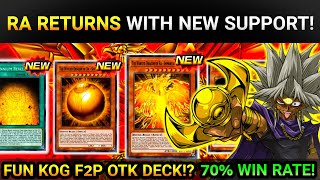 NEW F2P WINGED DRAGON OF RA DECK  70 WIN RATE IN KOG  FUN F2P OTK DECK Yugioh Duel Links [upl. by Midis951]