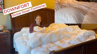 DOWNFORT Goose Down Comforter soft warm and breathable comforter down bedding [upl. by Ruhtra]