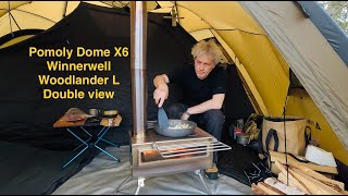 Pomoly Dome X6 Hot Tent med Winnerwell Woodlander double view L [upl. by Macintosh]