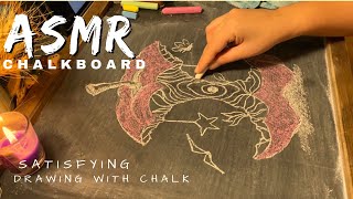 ASMR chalkboardno talking chalk sounddrawing with chalk [upl. by Lon]