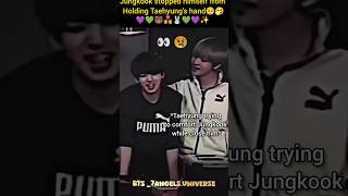 Jungkook stop himself from holding Taehyungs hand🥺🤧💜💚💑💚💜✨taekook vkook v jungkook [upl. by Bellaude]