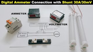 Digital DC AMMETER amp VOLTMETER Connection With 30A60mV Shunt ElectricalTechnician [upl. by Anahgem]