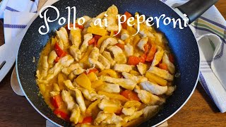 POLLO CON PEPERONI CREMOSO senza panna  Straccetti di pollo  Pollo alla romana [upl. by Teragramyram]