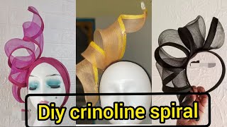 How to make spiral crinoline fascinator  Spiral fascinator  Free form fascinator  diy headband [upl. by Ralyat]