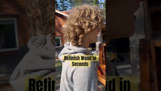 Garage HACK Refinish Wood in Seconds woodworking beforeandafter craftsmanship [upl. by Lienaj377]