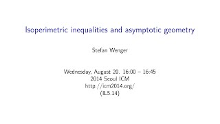 ICM2014 VideoSeries IL514 Stefan Wenger on Aug20Wed [upl. by Beaumont]