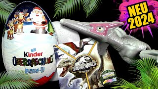 Kinder Überraschung ® Jurassic World ™ Riesen Ei 2024  Pteranodon  4 x Eier wiegen amp auspacken [upl. by Aylmar]