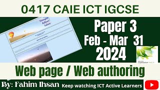 IGCSE ICT 0417  P21  2024  Feb  Mar  Web page [upl. by Chalmers584]