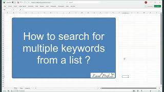 Excel trick Search multiple keywords with COUNTIF [upl. by Ecinrev]