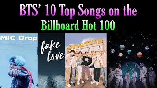 BTS’ 10 Top Songs on the Billboard Hot 100💜shorts bts billboard dynamite butter micdrop kpop [upl. by Ayotel]