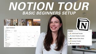 NOTION TOUR beginners guide simple page set ups amp more  MY FREE TEMPLATES [upl. by Cortney]