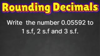 Rounding Decimals to Significant Figures education educationalvideo maths mathvideos decimals [upl. by Tnerb]