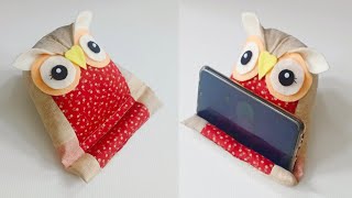 DIY Handphone Stand Holder  Fabric Owl  Mobile Stand for Study  Phone Pillow [upl. by Kimmel]