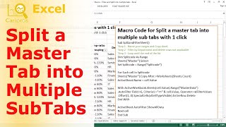 Split a Master Spreadsheet into Multiple Sheets with 1 click  VBA for Beginner [upl. by Keele]