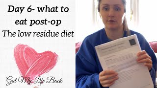 WHAT CAN I EAT POST STOMA SURGERY  THE LOW RESIDUE DIET FOR OSTOMY SURGERY [upl. by Rhianon]