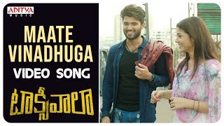 Maate Vinadhuga Video Song  Taxiwaala Video Songs  Vijay Deverakonda Priyanka  Sid Sriram [upl. by Gaiser]