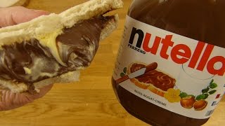 One Jar Of Nutella 800g Sandwich amp Eating [upl. by Arval]