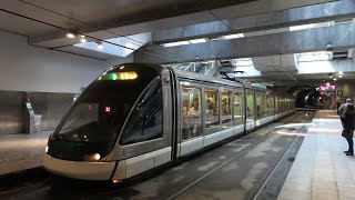 France Strasbourg Line A amp D trams at Gare Centrale station underground [upl. by Lorinda30]