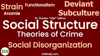 Social Structure Theories of Crime  Social Disorganization Strain Cultural Deviance [upl. by Aivizt]