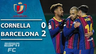 Barcelona MISS 2 PENALTIES but beat Cornella in extra time to advance  Copa del Rey Highlights [upl. by Ativel342]