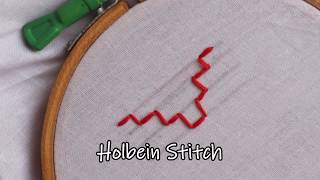 Holbein Stitch In Hand Embroidery Stitches Tutorial [upl. by Jeane]