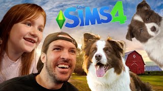 SiMS 4 FARM FAMiLY with PUPPY DOGS Adley amp Dad move houses for a Cabin Pets amp New Neighborhood [upl. by Davin241]