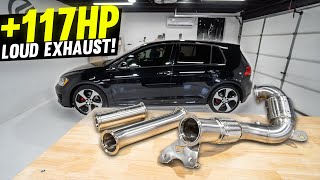 GTI Exhaust Install Unitronic Stage 2 Tune [upl. by Leterg624]