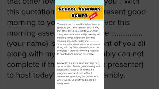 School Morning Assembly Anchoring Script Intro morningassembly [upl. by Rodrigo]